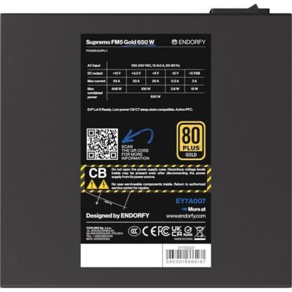 Τροφοδοσία Ρεύματος Endorfy EY7A007 ATX 650 W 80 Plus Gold