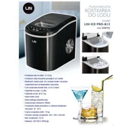 Μηχανή Πάγου Lin ICE PRO-B12 Μαύρο 112 W 2,2 L