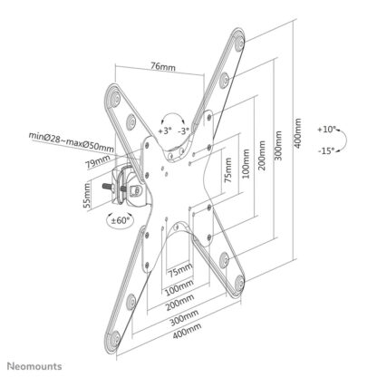 Βάση Τηλεόρασης Neomounts FL40-430BL14 32" 55" 25 kg