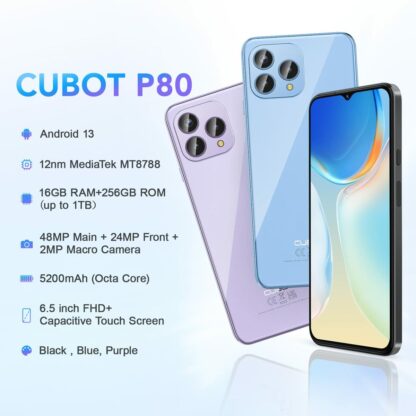 Smartphone Cubot P80 8 GB RAM 6,6" Μαύρο 256 GB