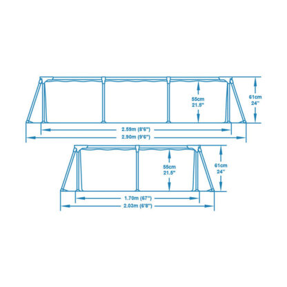 Πισίνα Αποσπώμενο Bestway Steel Pro 56403b (259 x 170 x 61 cm)