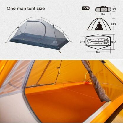 Camping Σκηνή Naturehike 00023810-ORANGE Πορτοκαλί