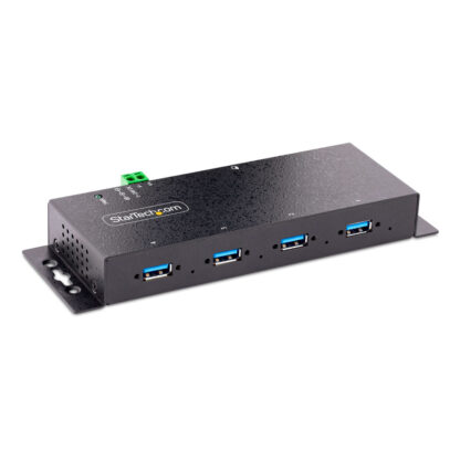 StarTech.com 4-Port Industrial USB 3.0 5Gbps Hub - Rugged USB Hub w/ ESD and Surge Protection - DIN/Wall/Desk Mountable USB-A Hub - USB Expander w/Locking Ports, Heavy Duty - Startech 5G4AINDNP-USB-A-HUB