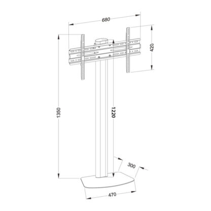 Βάση Τηλεόρασης Techly ICA-TR27 55" 40 kg