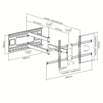 Βάση τοίχου Techly ICA-PLB 490 43" 80"