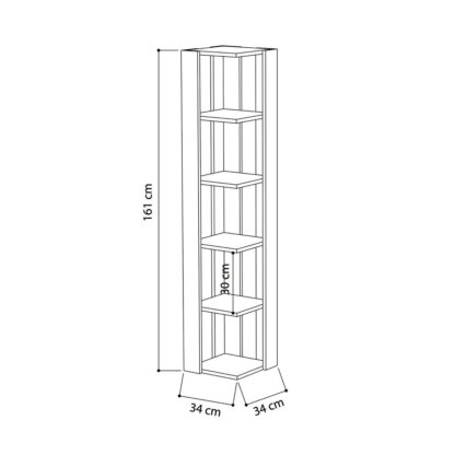 Γωνιακó Ράφι Alexandra House Living Λευκό Ξύλο MDP 33 x 161 x 33 cm 5 Ράφια