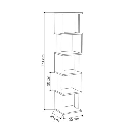 Γωνιακó Ράφι Alexandra House Living Eik Ξύλο MDP 35 x 161 x 2 cm 5 Ράφια