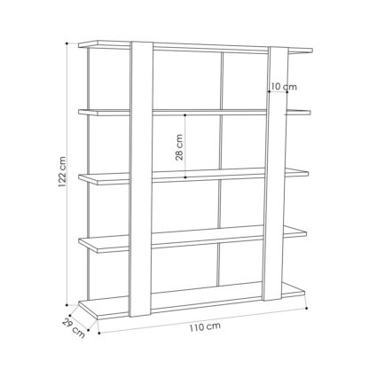 Βιβλιοπωλείο Alexandra House Living Eik Ξύλο MDP 110 x 122 x 29 cm 4 Ράφια