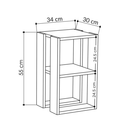 Τραπεζάκι Καφέ Alexandra House Living Λευκό Ξύλο MDP 60 x 32 x 60 cm 1 Ράφια