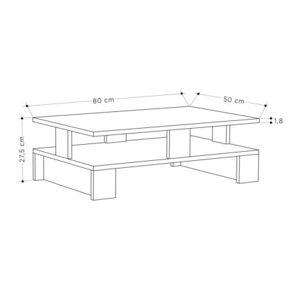 Τραπεζάκι Καφέ Alexandra House Living Eik Ξύλο MDP 80 x 28 x 50 cm Διπλό ύψος