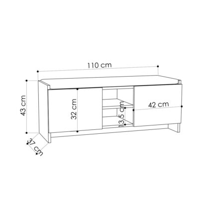 Παγκάκι παπουτσιών Alexandra House Living Καφέ Γκρι 110 x 43 x 37 cm 2 πόρτες