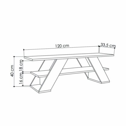 Έπιπλο Τηλεόρασης  Alexandra House Living Diagonal Λευκό 120 x 40 x 33 cm