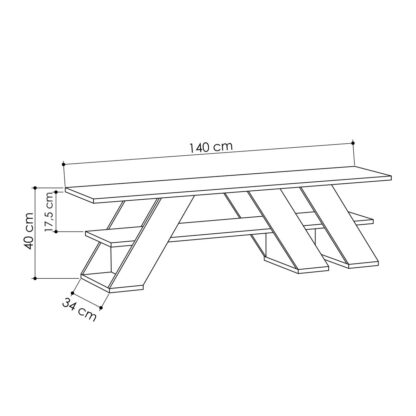 Έπιπλο Τηλεόρασης  Alexandra House Living Diagonal Καφέ 140 x 40 x 34 cm