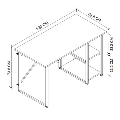 Γραφείο Alexandra House Living Μαύρο Eik Μέταλλο Ξύλο MDP 120 x 75 x 60 cm Βιομηχανικό