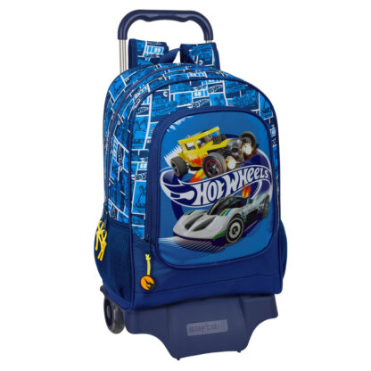 Σχολική Τσάντα με Ρόδες Hot Wheels Sonny Ναυτικό Μπλε 32 x 42 x 14 cm