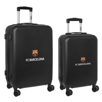 Σετ Bαλίτσες F.C. Barcelona + mediano 24 Τρόλεϊ Μαύρο 40 x 63 x 26 cm (2 Τεμάχια)