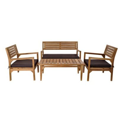 Σετ Τραπέζι με 3 Καρέκλες DKD Home Decor Ξύλο Τικ 127 x 72 x 88 cm (4 pcs)