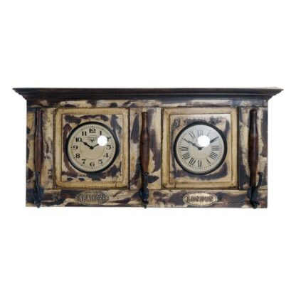 Ρολόι Τοίχου DKD Home Decor London Ξύλο Τικ (81 x 15 x 37 cm)