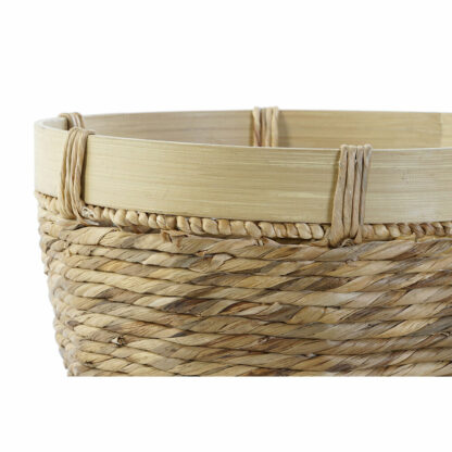 Σετ Καλαθιών DKD Home Decor Καφέ Φυσικό Bamboo Καλάμια Τροπικό 40 x 40 x 23 cm (3 Τεμάχια)