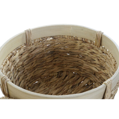 Σετ Καλαθιών DKD Home Decor Καφέ Φυσικό Bamboo Καλάμια Τροπικό 40 x 40 x 23 cm (3 Τεμάχια)