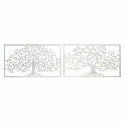 Διακόσμηση τοίχων DKD Home Decor 84,5 x 1 x 49 cm Δέντρο Λευκό Cottage (x2)