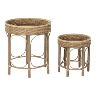 Βοηθητικό Τραπέζι DKD Home Decor ρατάν (2 pcs)