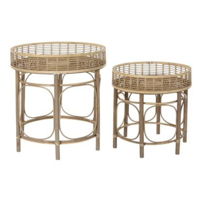 Βοηθητικό Τραπέζι DKD Home Decor ρατάν (2 pcs)