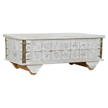 Βοηθητικό Τραπέζι DKD Home Decor MB-182010 Λευκό Χρυσό Μέταλλο Ξύλο από Μάνγκο 115 x 60 x 45 cm