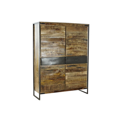 Ντουλάπι DKD Home Decor 8424001857029 120 x 41 x 161 cm Φυσικό Μαύρο Χάλυβας Ξύλο από Μάνγκο