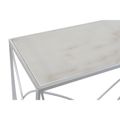 Κονσόλα DKD Home Decor Λευκό Ασημί Μέταλλο Μάρμαρο 100 x 33 x 78 cm