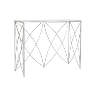 Κονσόλα DKD Home Decor Ασημί Μέταλλο Λευκό Μάρμαρο 115 x 35 x 78 cm