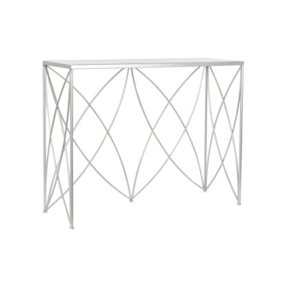 Κονσόλα DKD Home Decor Λευκό Ασημί Μέταλλο Μάρμαρο 100 x 33 x 78 cm