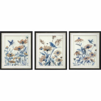 Πίνακας DKD Home Decor 55 x 2,5 x 70 cm Blomster Ρομαντικό (4 Τεμάχια)