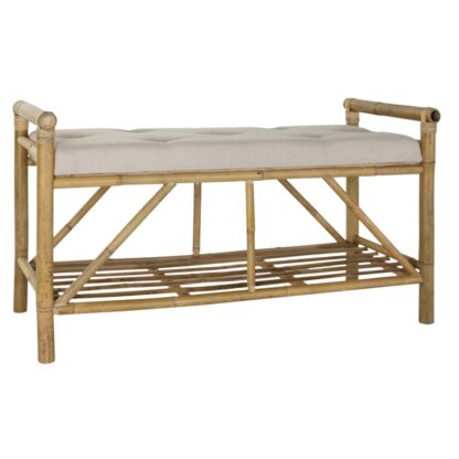 Σκαμπό DKD Home Decor Καφέ Μπεζ Φυσικό Bamboo 100 x 44 x 55 cm 100 x 44 x 54 cm