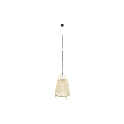 Φωτιστικό Οροφής DKD Home Decor Κρεμ Φυσικό Bamboo 50 W 47 x 47 x 64 cm