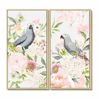 Πίνακας DKD Home Decor 60 x 4 x 80 cm Blomster Τροπικό (x2)