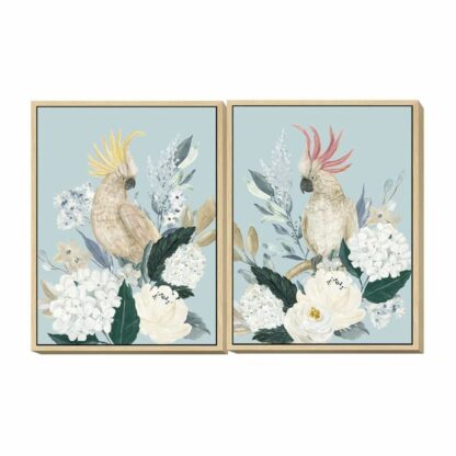 Πίνακας DKD Home Decor 60 x 4 x 80 cm Blomster Τροπικό (x2)