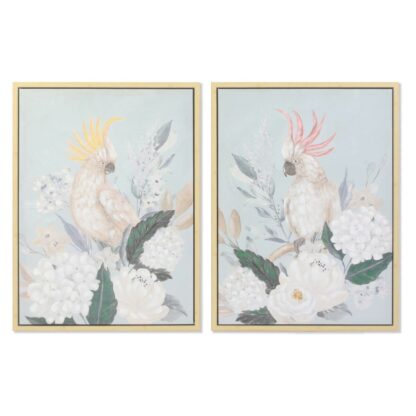 Πίνακας DKD Home Decor 60 x 4 x 80 cm Blomster Τροπικό (x2)