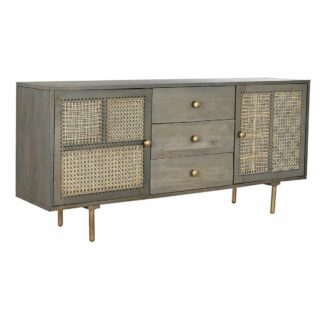 Σκευοθήκη DKD Home Decor Μαύρο Έλατο Φυσικό ρατάν (120 x 38 x 76 cm)