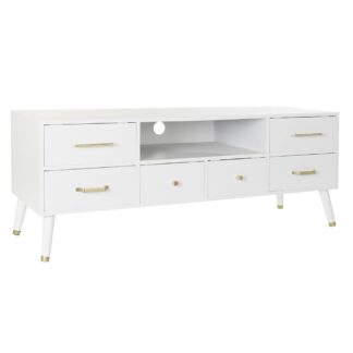 Έπιπλο Τηλεόρασης DKD Home Decor Λευκό Μπεζ 136 x 40,5 x 52 cm