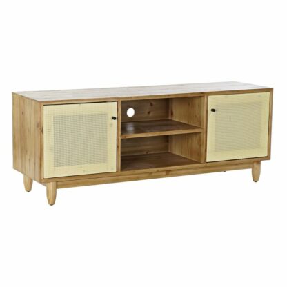 Έπιπλο Τηλεόρασης Home Decor Καφέ 140 x 38 x 53 cm Έλατο Φυσικό ρατάν