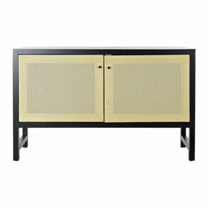 Σκευοθήκη DKD Home Decor Μαύρο Έλατο Φυσικό ρατάν (120 x 38 x 76 cm)