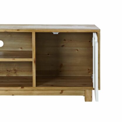 Έπιπλο Τηλεόρασης Home Decor Καφέ 140 x 38 x 53 cm Έλατο Λευκό