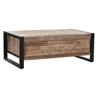 Βοηθητικό Τραπέζι DKD Home Decor Έλατο Φυσικό Μέταλλο Λευκό 30 x 40 cm Ξύλο MDF 43 x 43 x 57 cm