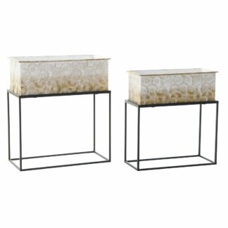 Σετ ζαρντινιέρων DKD Home Decor Φθαρμένο 32,5 x 32,5 x 76,5 cm Μέταλλο (x2)