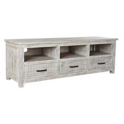 Έπιπλο Τηλεόρασης Home Decor 158 x 50 x 54 cm Λευκό Ξύλο από Μάνγκο