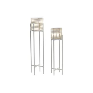 Σετ από Γλάστρες DKD Home Decor Μαύρο Bamboo Αποικιακό 36 x 36 x 78 cm (x2)