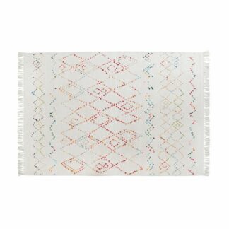 Χαλί DKD Home Decor Λευκό Γκρι Ρόμπος Scandi Ø 9,4 cm 120 x 180 x 3 cm