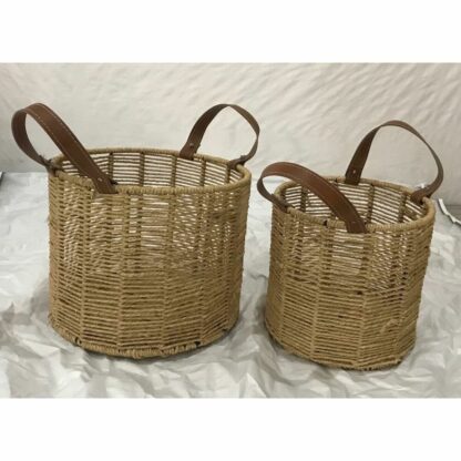 Σετ Καλαθιών DKD Home Decor 32 x 32 x 26 cm Μέταλλο Σχοινί 32 x 32 x 39 cm Boho