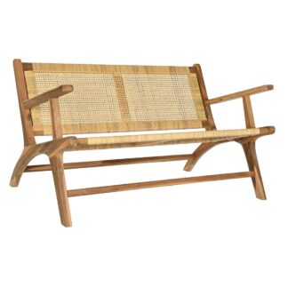 Παγκάκι DKD Home Decor Relax 120 x 44 x 87 cm Φυσικό ξύλο mindi Αλουμίνιο